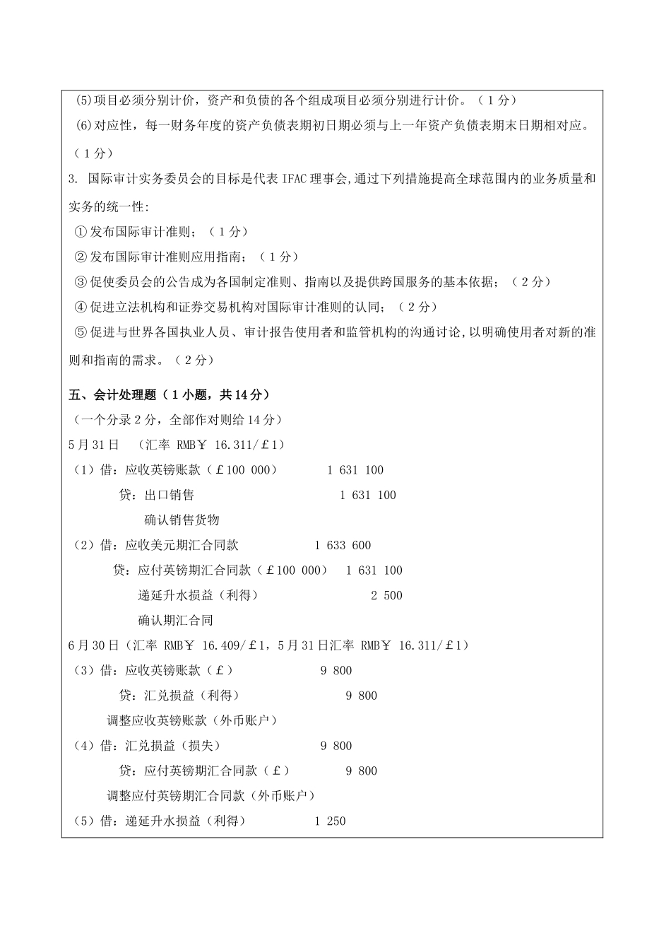 国际会计A卷答案-成人高等教育、网络教育_第2页