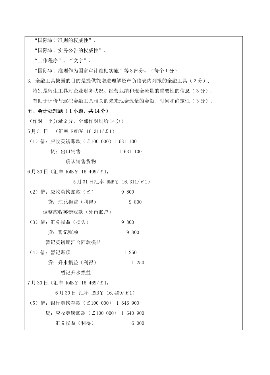 国际会计试题B卷答案-成人高等教育、网络教育_第2页