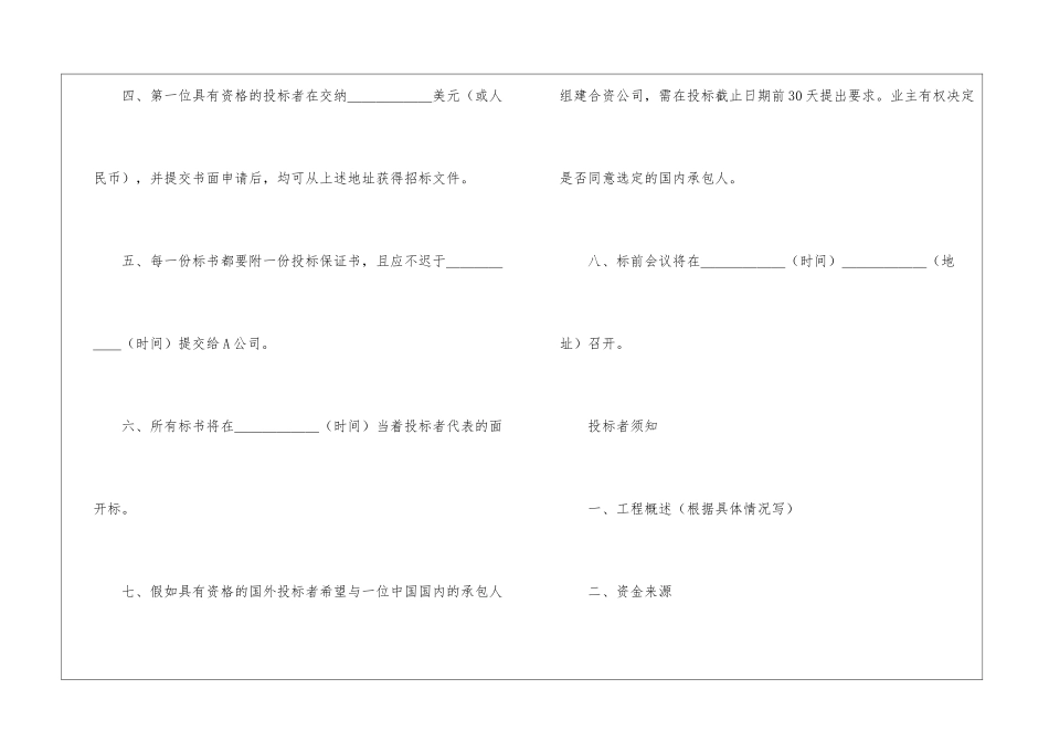 国际工程招标说明书格式_第2页
