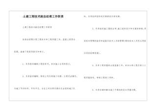土建工程技术副总经理工作职责--