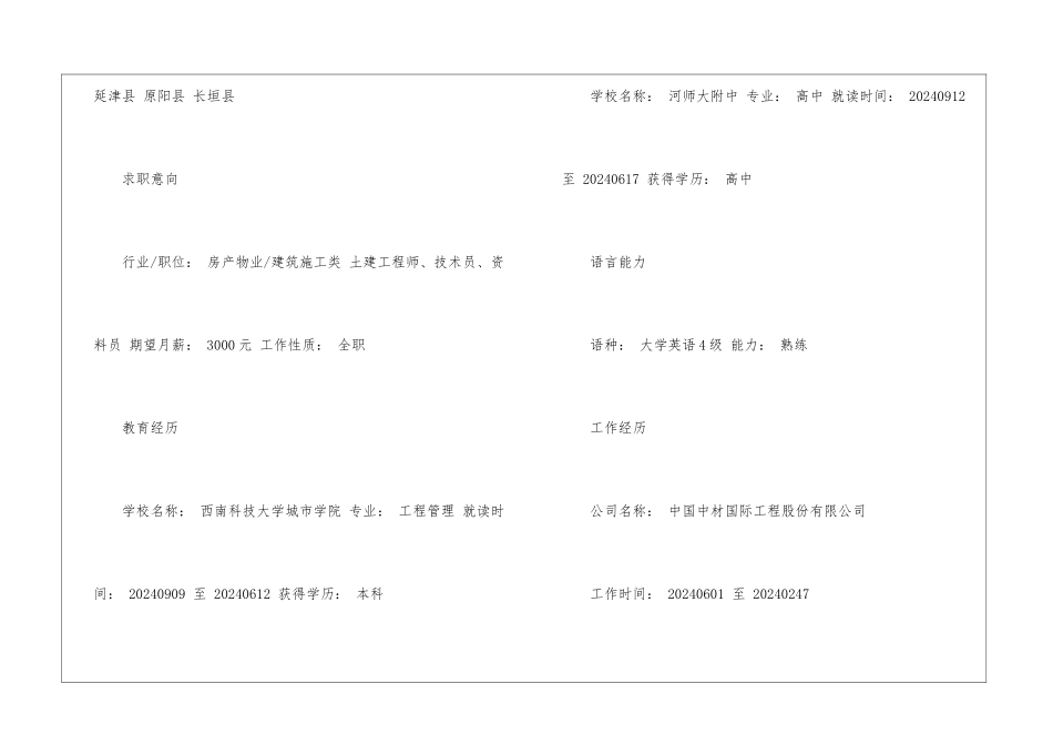 土建技术员电子简历模板_第2页