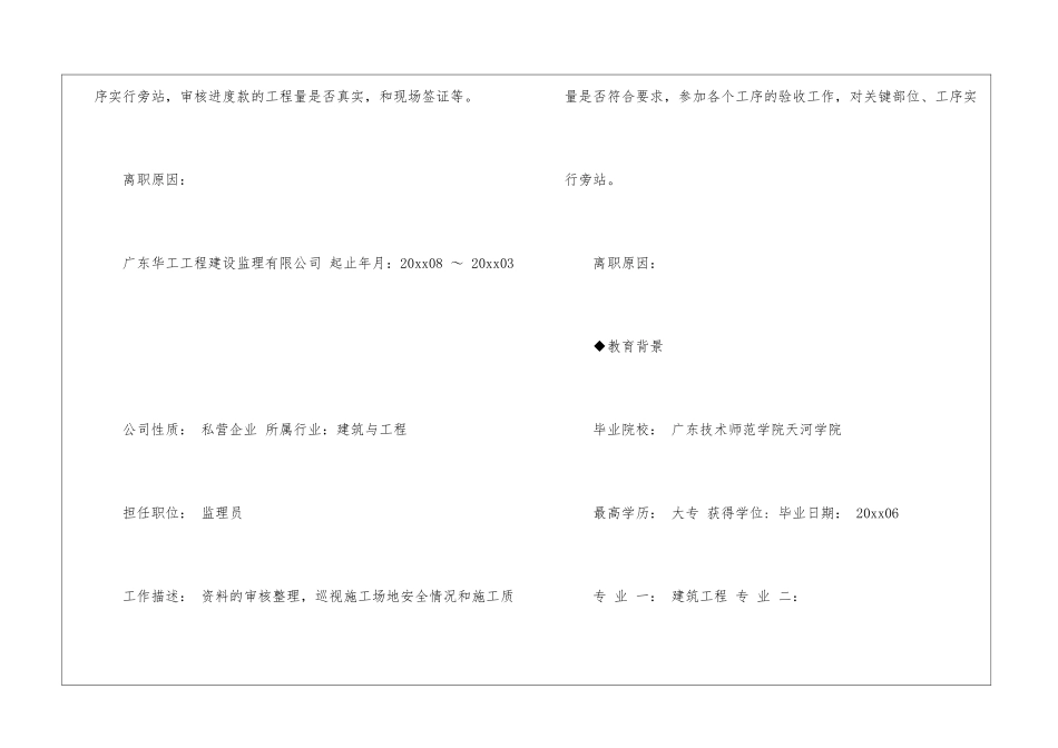 土建施工员的简历模板_第3页