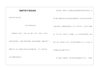 圣诞节亲子活动总结