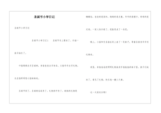 圣诞节小学日记