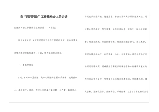 在“两河同治”工作推进会上的讲话