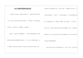 在公司新年团拜会的发言