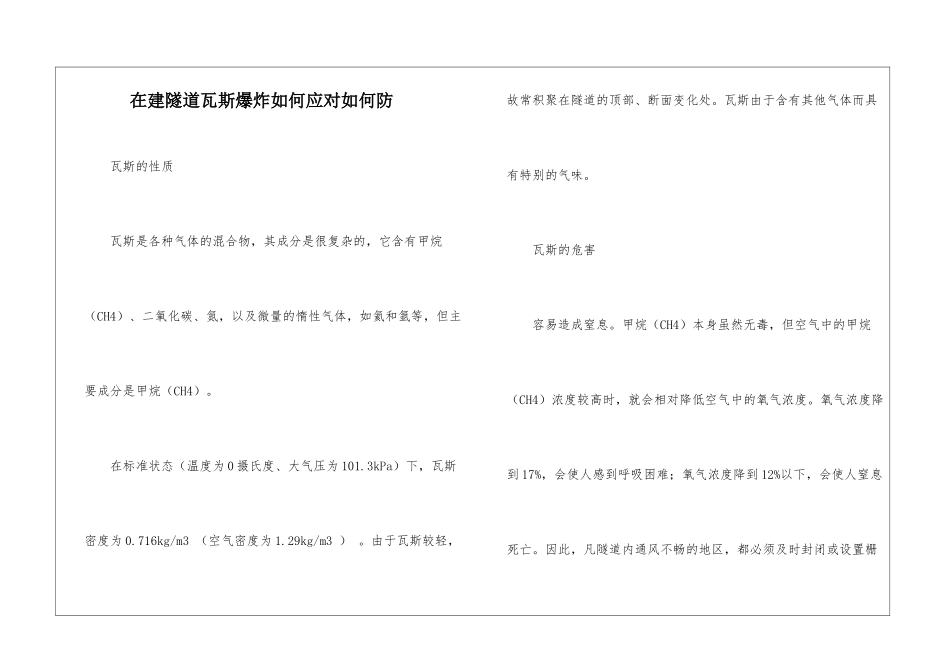在建隧道瓦斯爆炸如何应对如何防_第1页