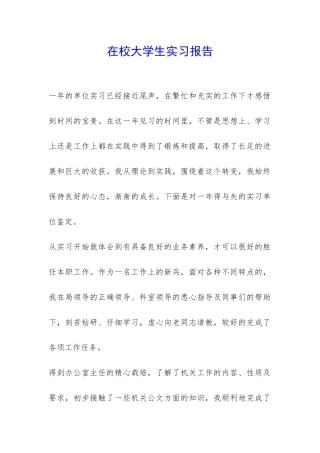 在校大学生实习报告-
