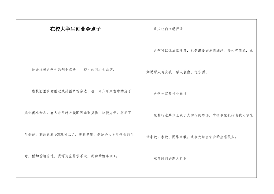 在校大学生创业金点子_第1页