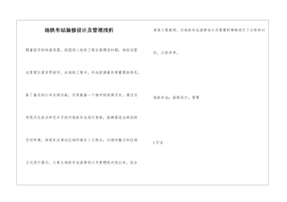 地铁车站装修设计及管理浅析