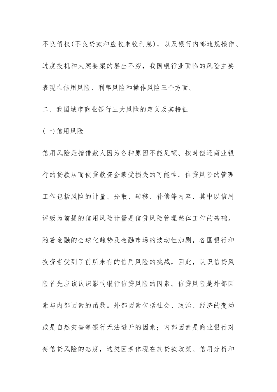 城市商业银行风险管理探讨论文---证券金融论文_第3页