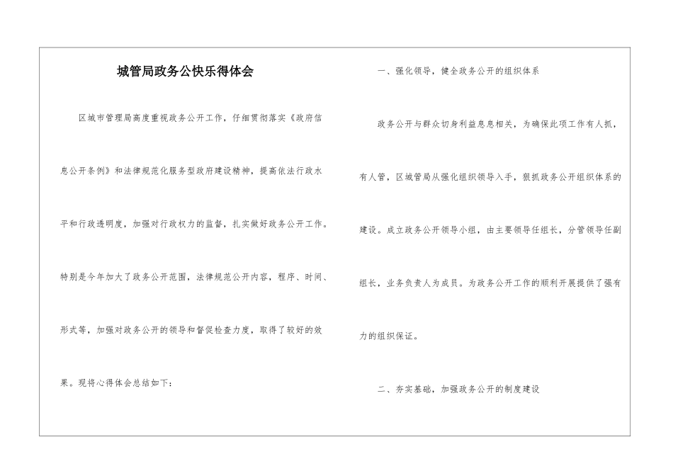 城管局政务公开心得体会_第1页
