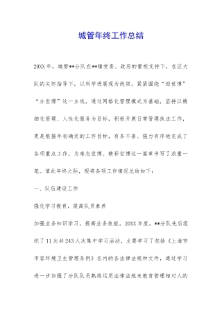 城管年终工作总结-