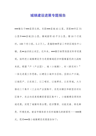 城镇建设发展专题报告-