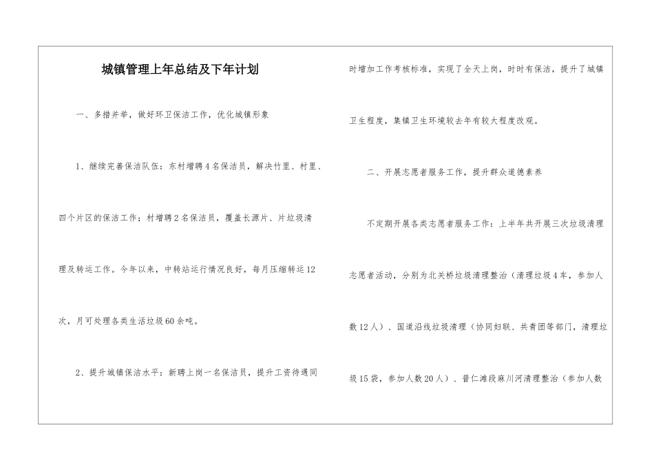 城镇管理上年总结及下年计划_第1页