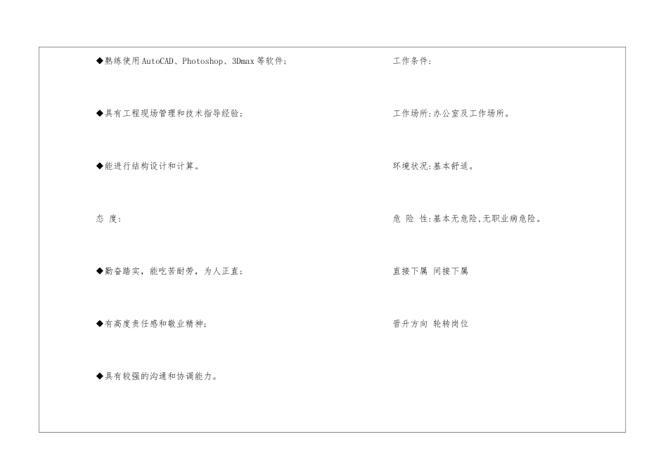 城镇规划设计工程师岗位说明书--_第3页