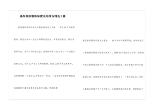 基层挂职锻炼年度总结报告精选3篇