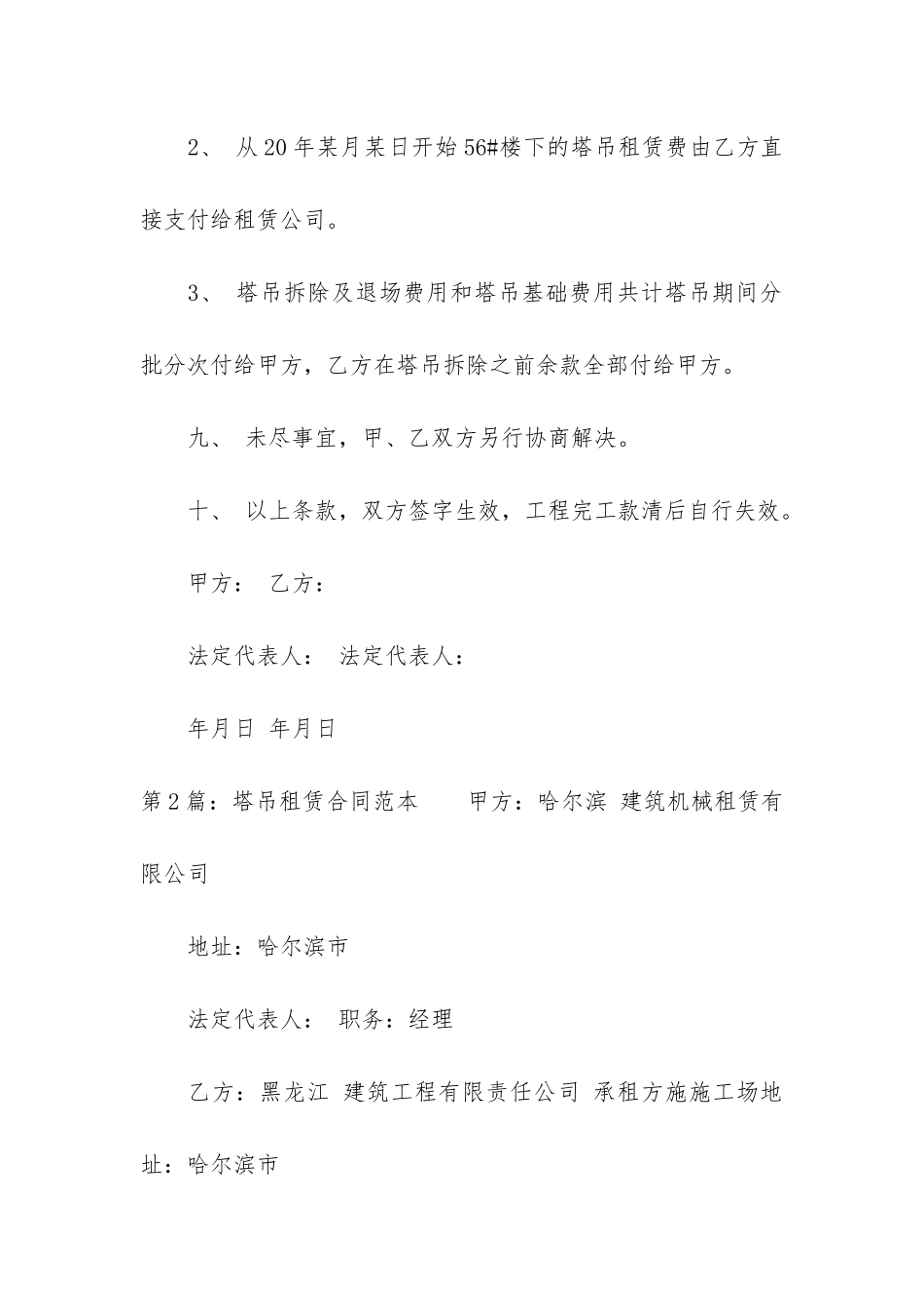 塔吊租赁合同范本精选4篇_第3页