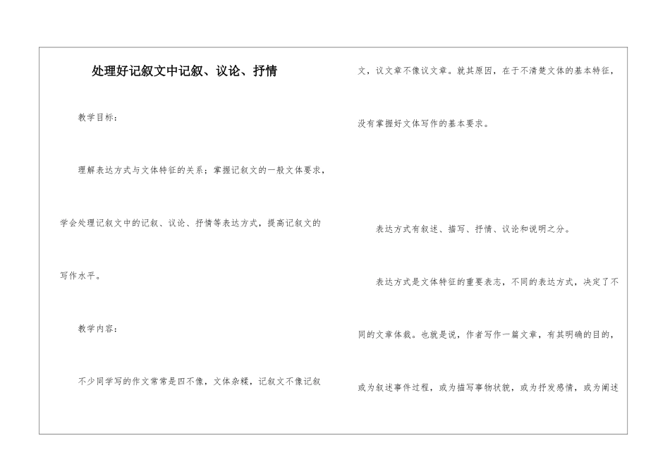 处理好记叙文中记叙、议论、抒情-_第1页