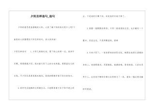 夕阳怎样造句-造句