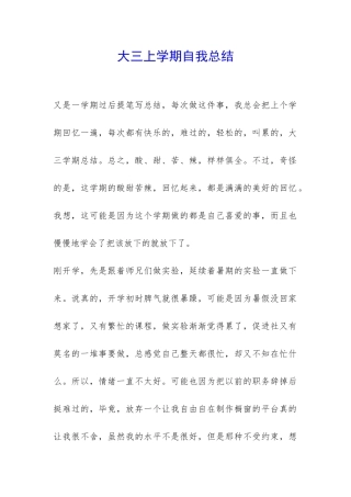 大三上学期自我总结-