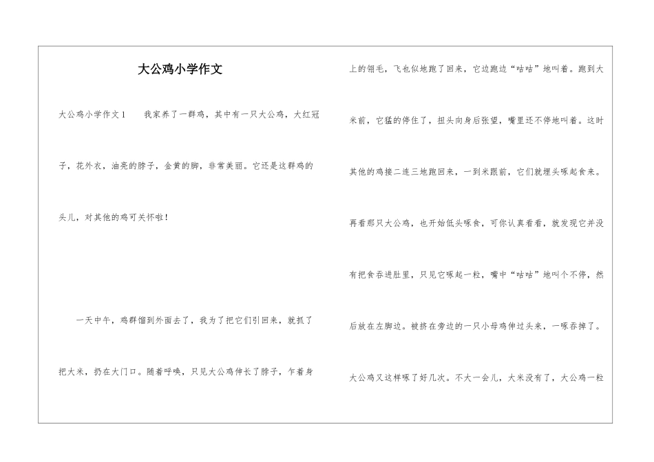 大公鸡小学作文_第1页