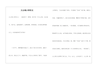 大公鸡小学作文