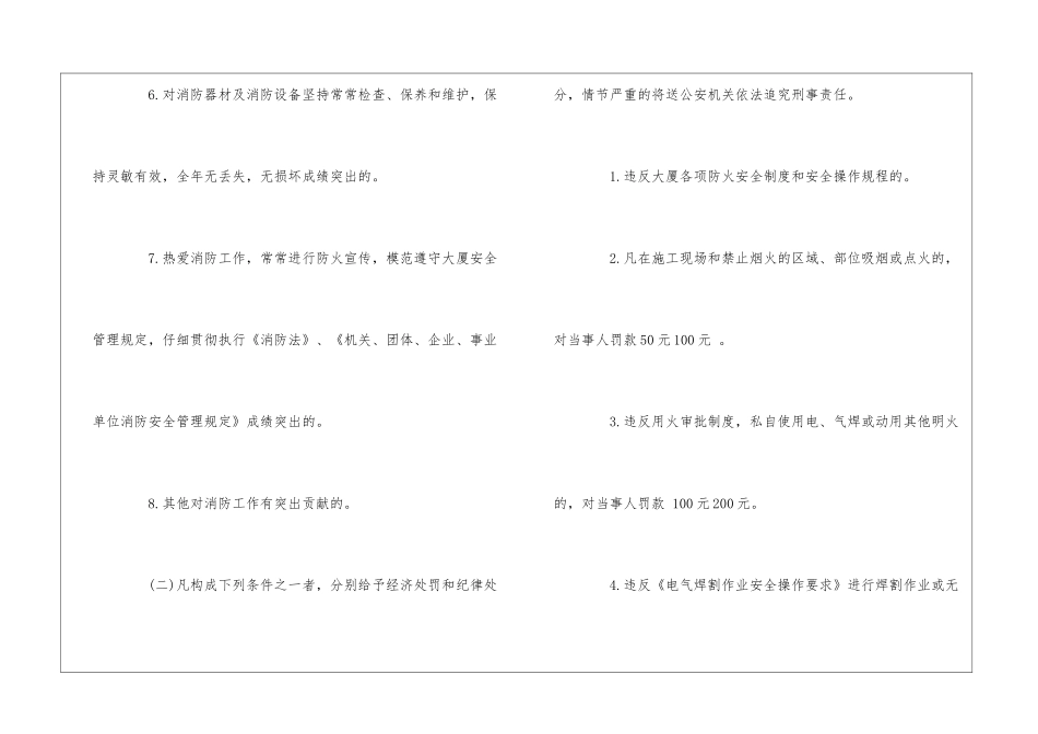 大厦消防安全制度：消防工作奖惩制度--_第2页