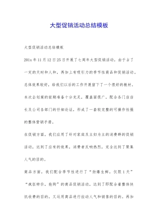 大型促销活动总结模板-