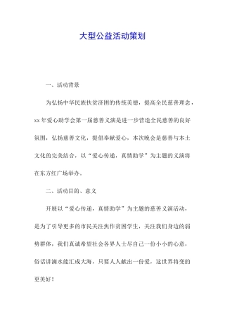 大型公益活动策划