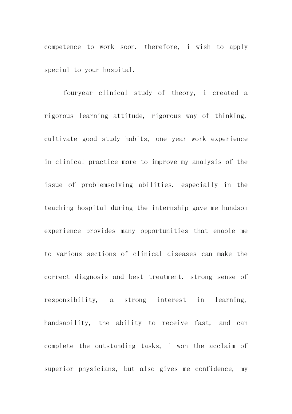 大学医学专业毕业生英文求职信_第2页