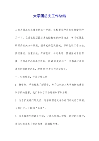 大学团总支工作总结-