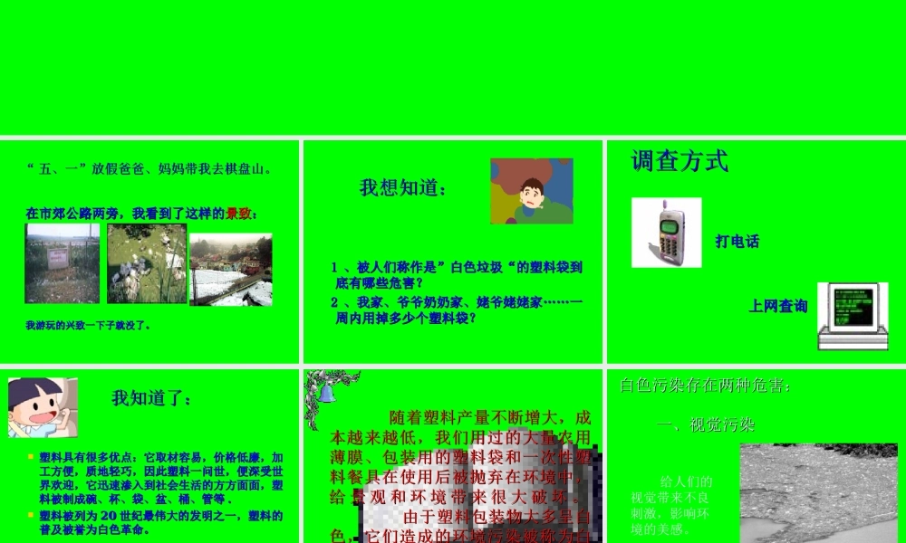 “白色污染”调查报告