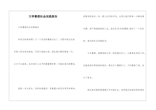 大学暑假社会实践报告