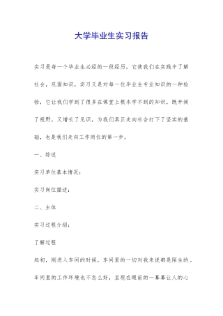 大学毕业生实习报告-