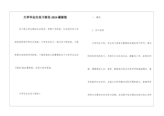 大学毕业生实习报告2024最新版