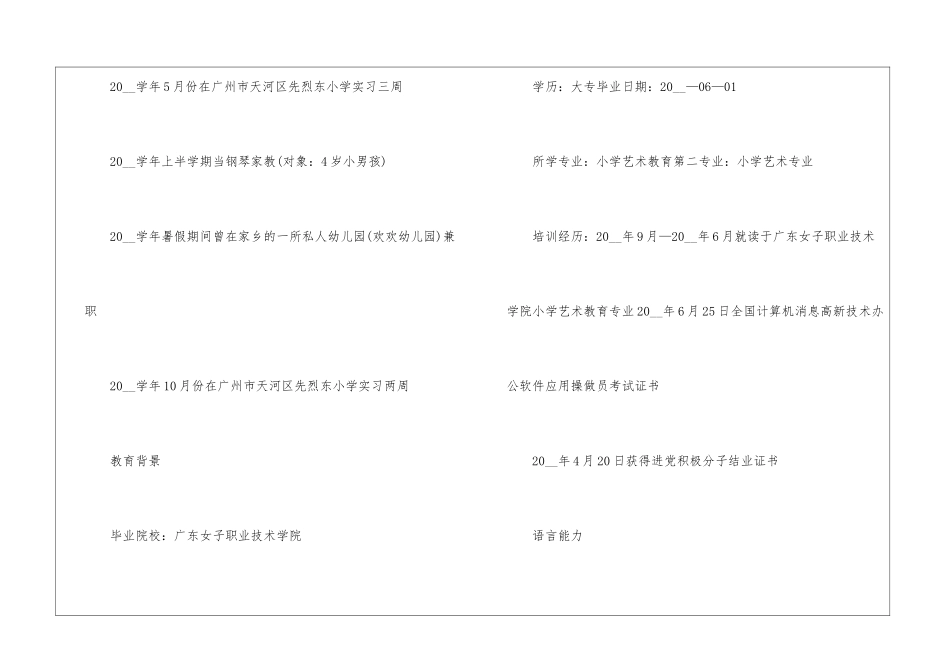 大学生2024年秋季求职简历模板5篇_第3页