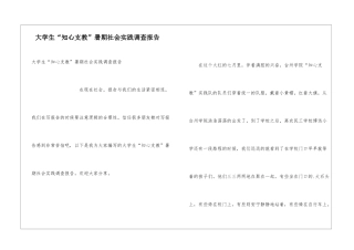 大学生“知心支教”暑期社会实践调查报告
