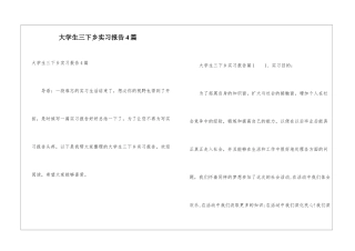 大学生三下乡实习报告4篇