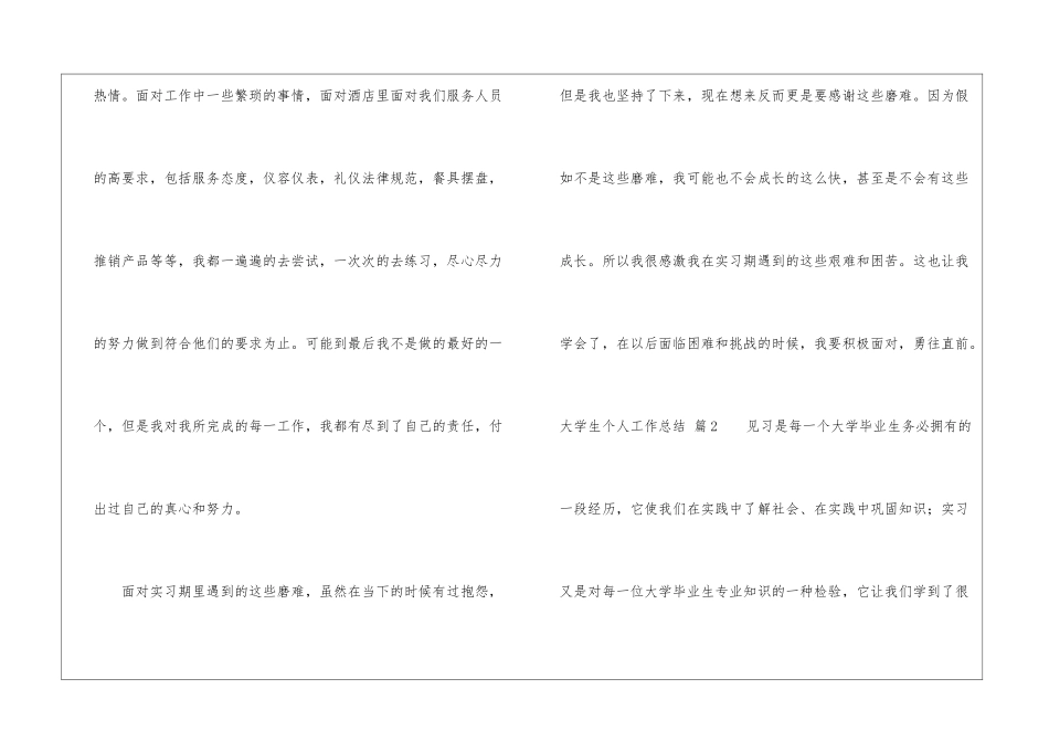 大学生个人工作总结模板汇编九篇_第3页