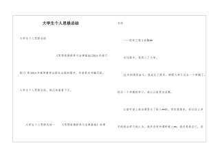 大学生个人思修总结