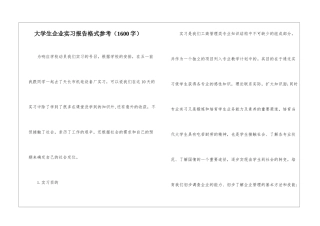 大学生企业实习报告格式参考