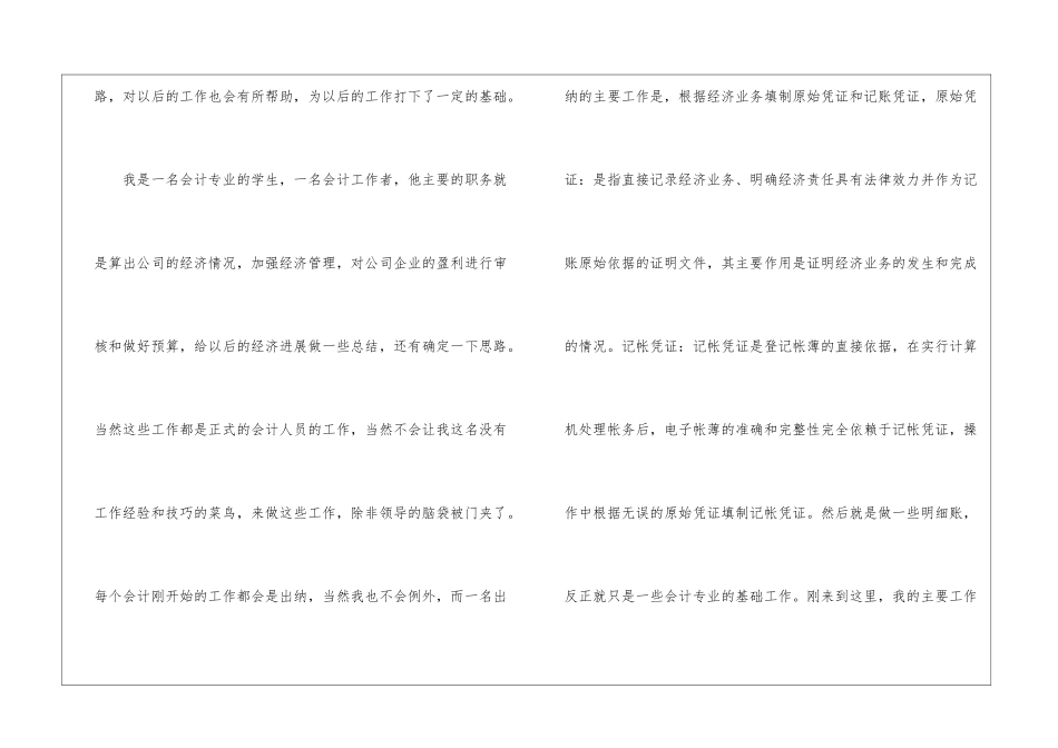 大学生会计出纳实习报告_第2页