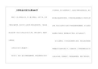 大学生会计实习心得600字
