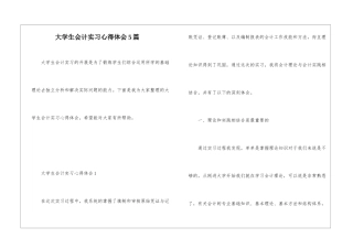 大学生会计实习心得体会5篇