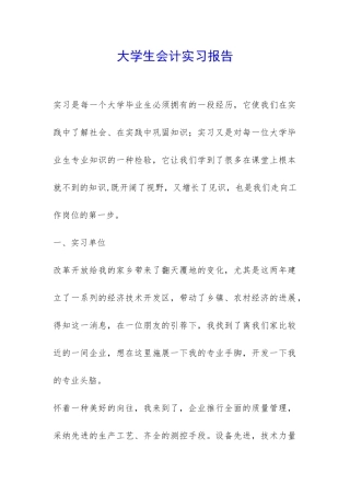 大学生会计实习报告-