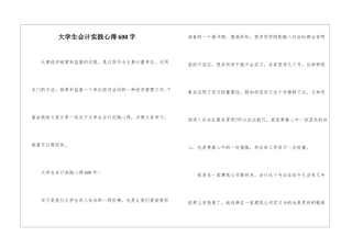 大学生会计实践心得600字