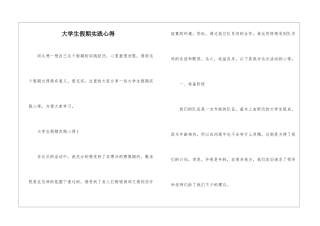 大学生假期实践心得