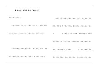 大学生实习个人鉴定