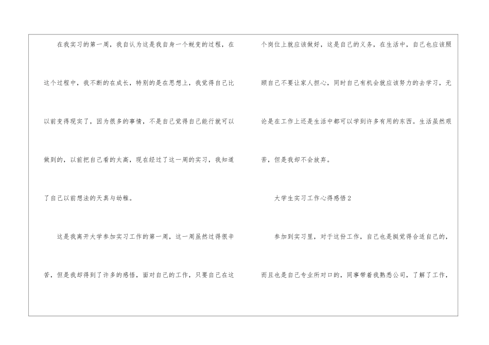 大学生实习工作心得感悟2024五篇_第3页